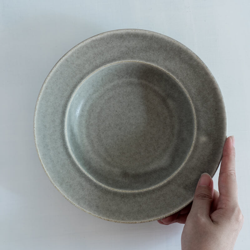 Minamie Satoko Soup Rim Plate - Gray