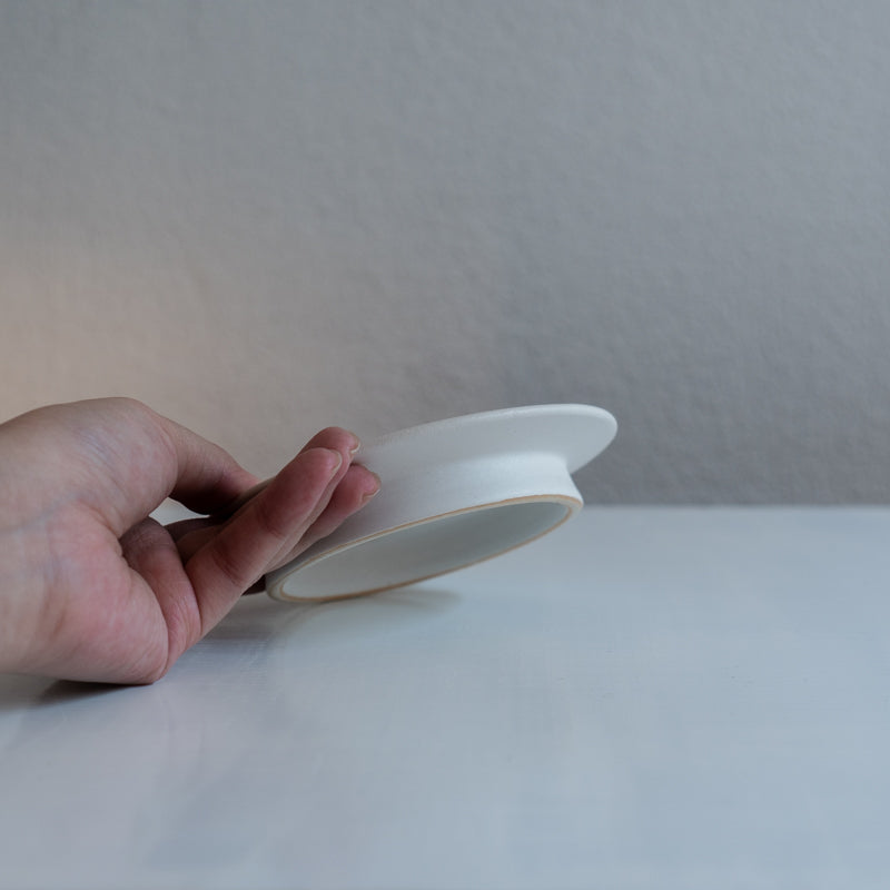 Minamie Satoko 4 sun Tall-footed Plate, White