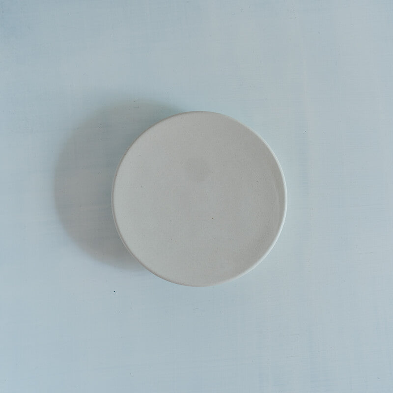 Minamie Satoko 4 sun Tall-footed Plate, White