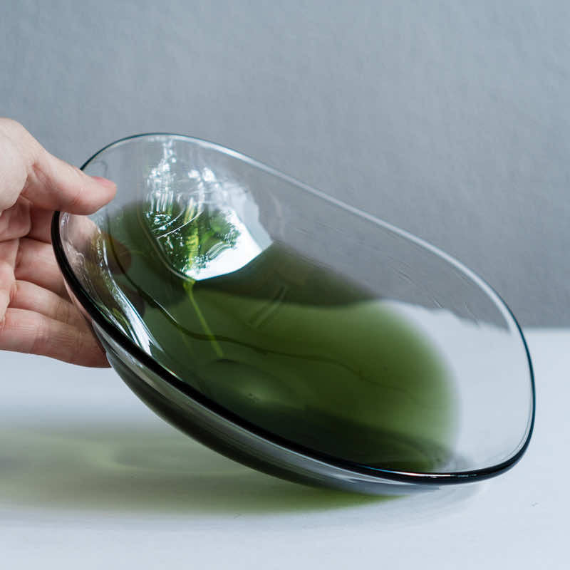 Matsuoka Yoji Colored Square Bowl, Green