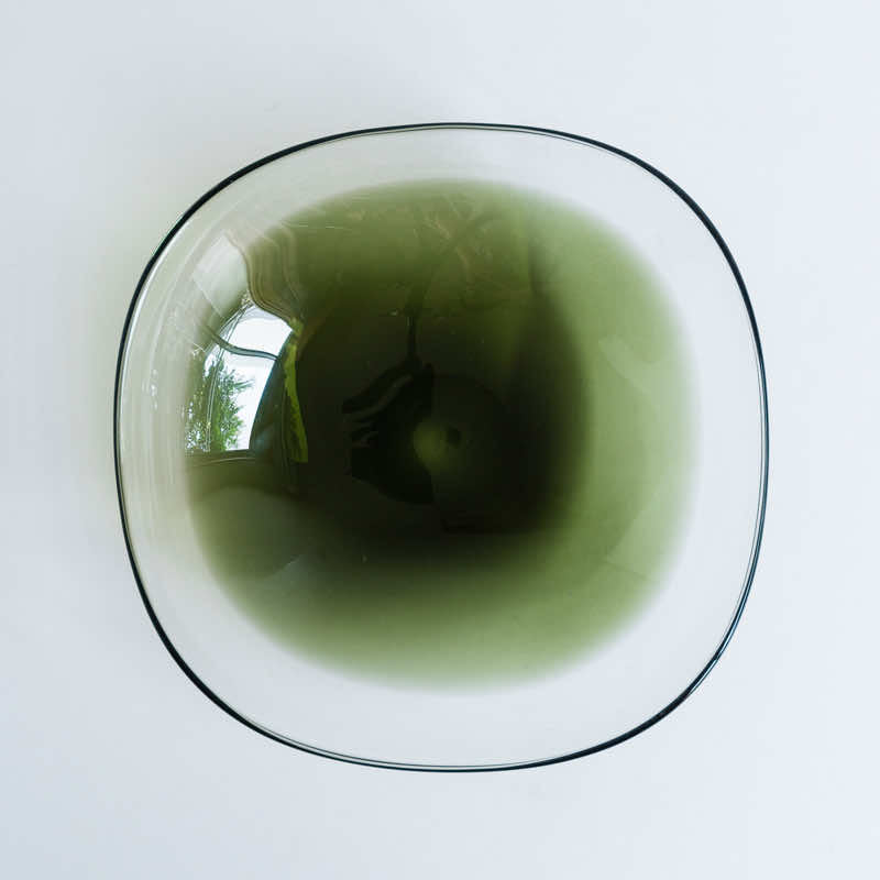 Matsuoka Yoji Colored Square Bowl, Green