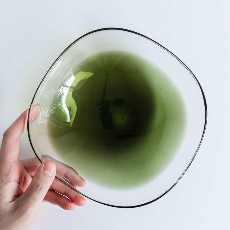 Matsuoka Yoji Colored Square Bowl, Green