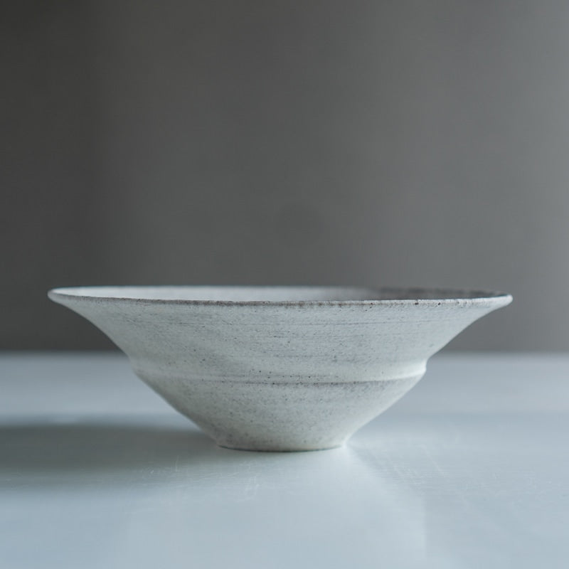 野口悦士 6寸 リム鉢 白
