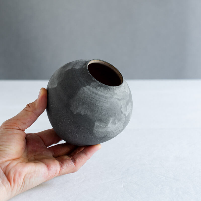 大森健司 黒土 花器  No.5