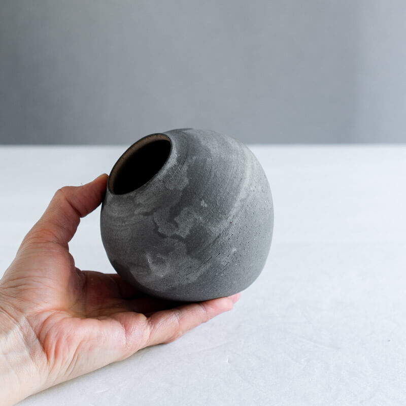 大森健司 黒土 花器  No.5