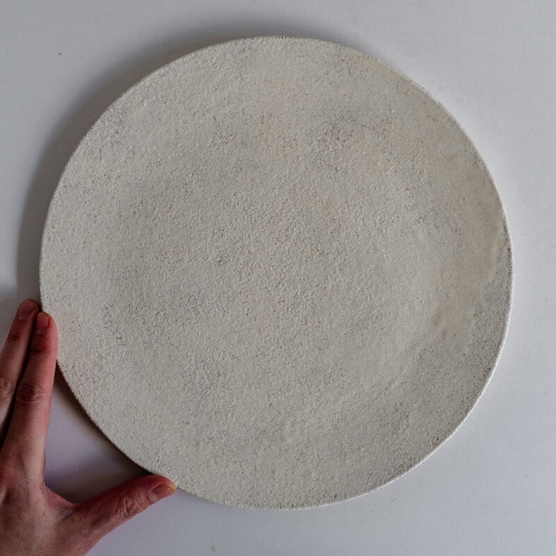 大橋睦 26cm 灰釉 丸皿
