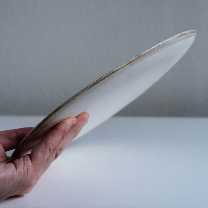 大橋睦 26cm 灰釉 丸皿