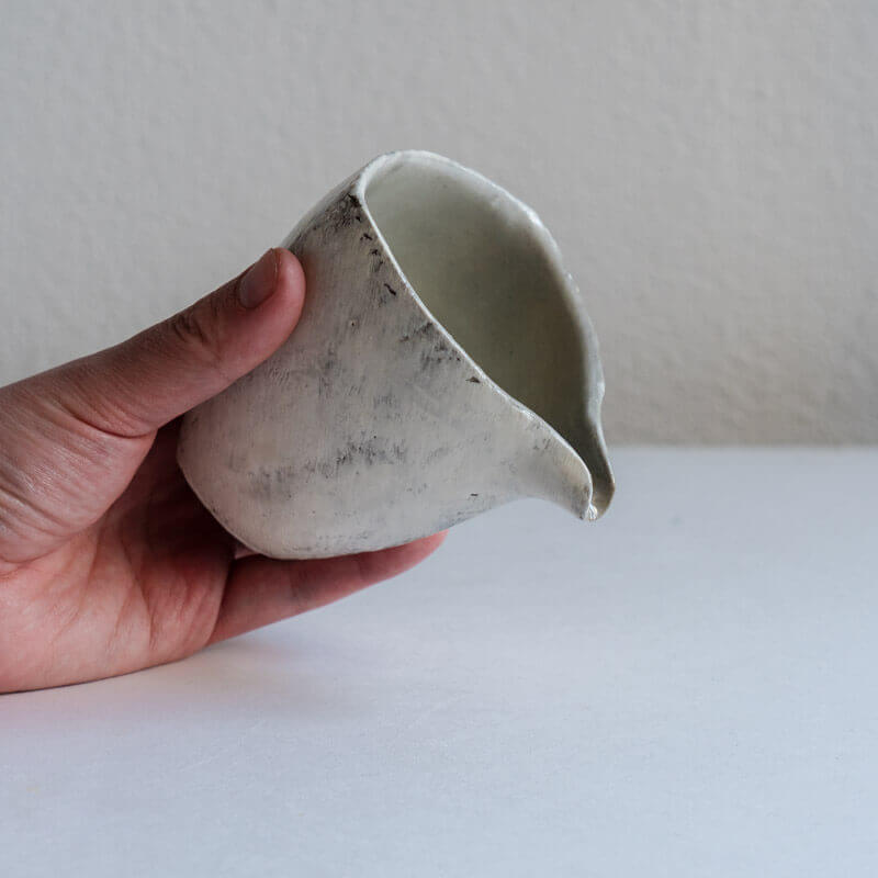 Mutsumi Ohashi Ash Glaze Spouted Bowl, Triangle