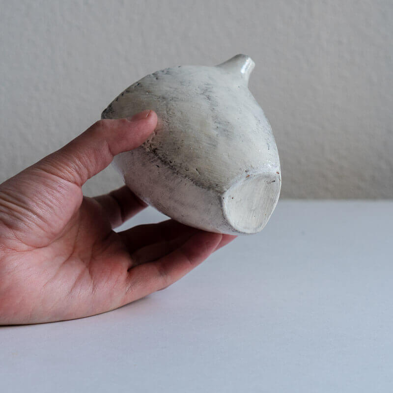 Mutsumi Ohashi Ash Glaze Spouted Bowl, Triangle