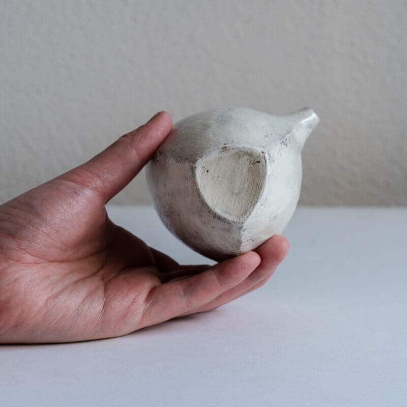 Mutsumi Ohashi Ash Glaze Spouted Bowl, Triangle