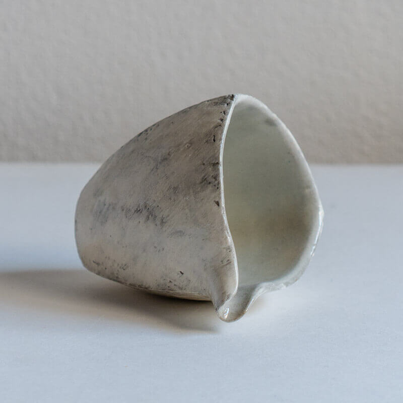 Mutsumi Ohashi Ash Glaze Spouted Bowl, Triangle