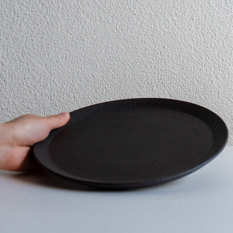 Tashiro Noriaki Black and Grey Glazed Plate 22.5cm