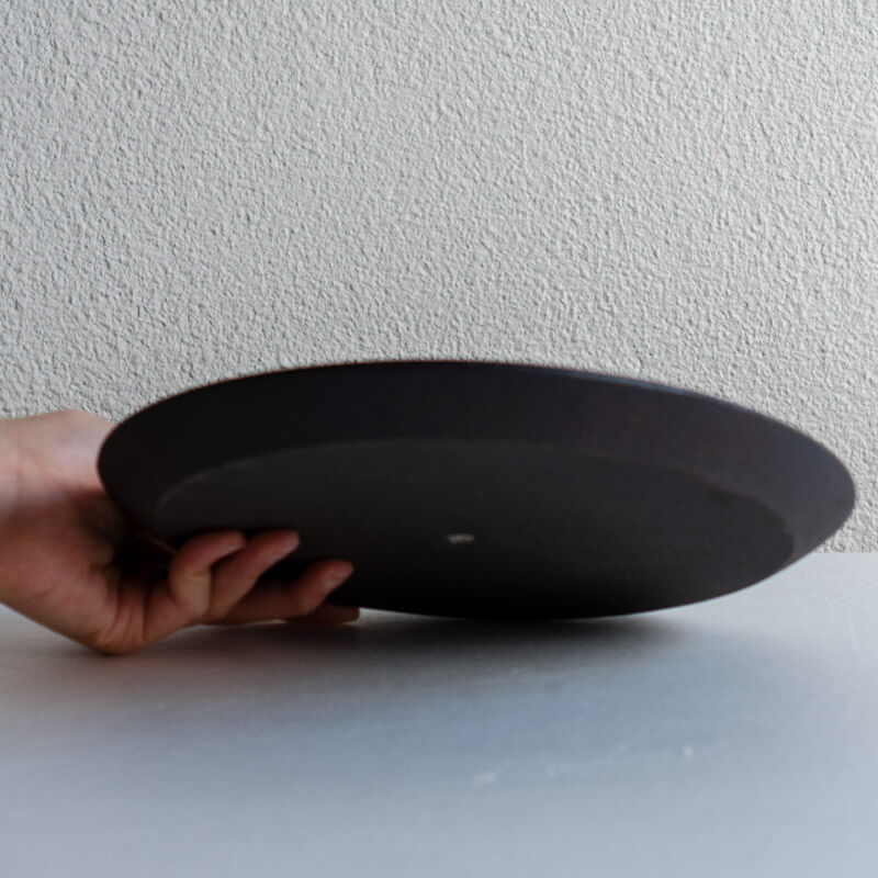 Tashiro Noriaki Black and Grey Glazed Plate 22.5cm